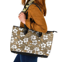 Kuvui Bula Fiji Leather Tote Bag Fijian Tapa Seamless Hibiscus - Polynesian Pride