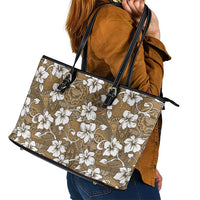 Kuvui Bula Fiji Leather Tote Bag Fijian Tapa Seamless Hibiscus - Polynesian Pride