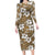 Kuvui Bula Fiji Long Sleeve Bodycon Dress Fijian Tapa Seamless Hibiscus - Polynesian Pride