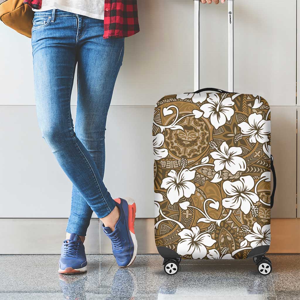 Kuvui Bula Fiji Luggage Cover Fijian Tapa Seamless Hibiscus - Polynesian Pride