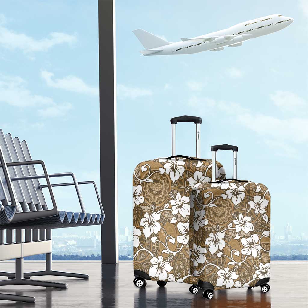 Kuvui Bula Fiji Luggage Cover Fijian Tapa Seamless Hibiscus - Polynesian Pride