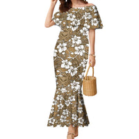 Kuvui Bula Fiji Mermaid Dress Fijian Tapa Seamless Hibiscus - Polynesian Pride