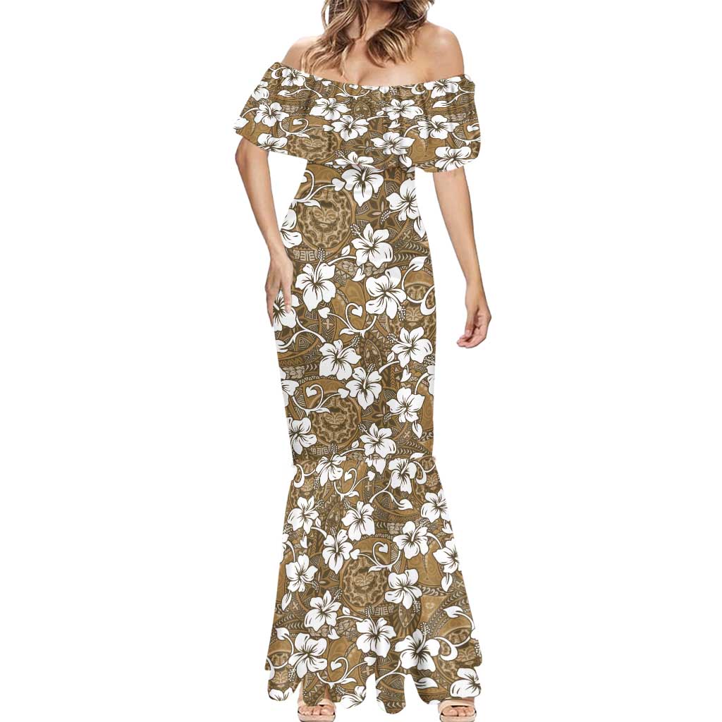 Kuvui Bula Fiji Mermaid Dress Fijian Tapa Seamless Hibiscus - Polynesian Pride