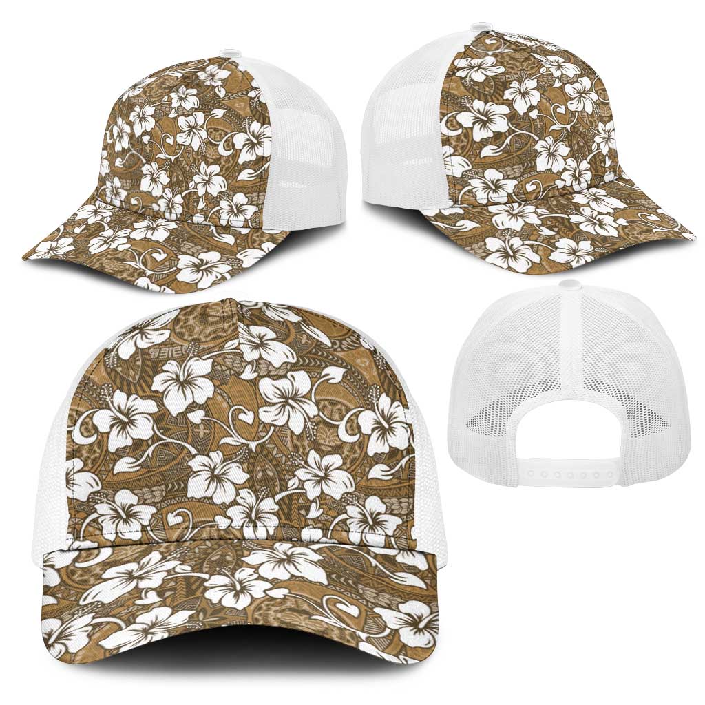 Kuvui Bula Fiji Mesh Trucker Cap Fijian Tapa Seamless Hibiscus LT14 - Polynesian Pride