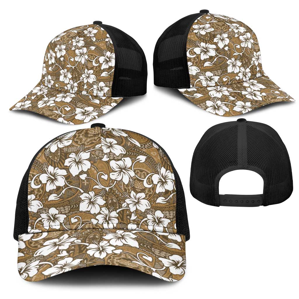 Kuvui Bula Fiji Mesh Trucker Cap Fijian Tapa Seamless Hibiscus LT14 - Polynesian Pride