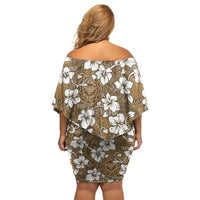 Kuvui Bula Fiji Off Shoulder Short Dress Fijian Tapa Seamless Hibiscus - Polynesian Pride