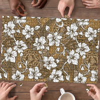 Kuvui Bula Fiji Puzzle Fijian Tapa Seamless Hibiscus LT14 - Polynesian Pride