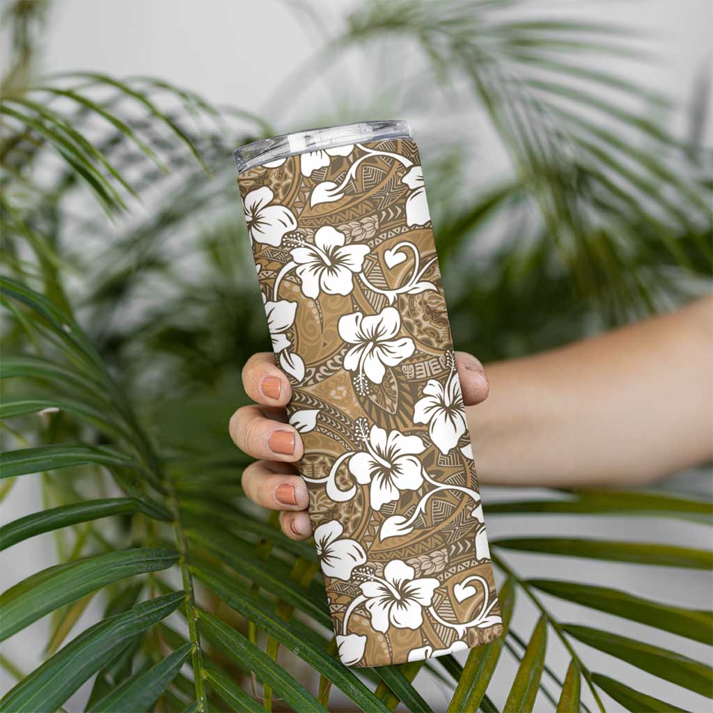 Kuvui Bula Fiji Skinny Tumbler Fijian Tapa Seamless Hibiscus LT14 - Polynesian Pride