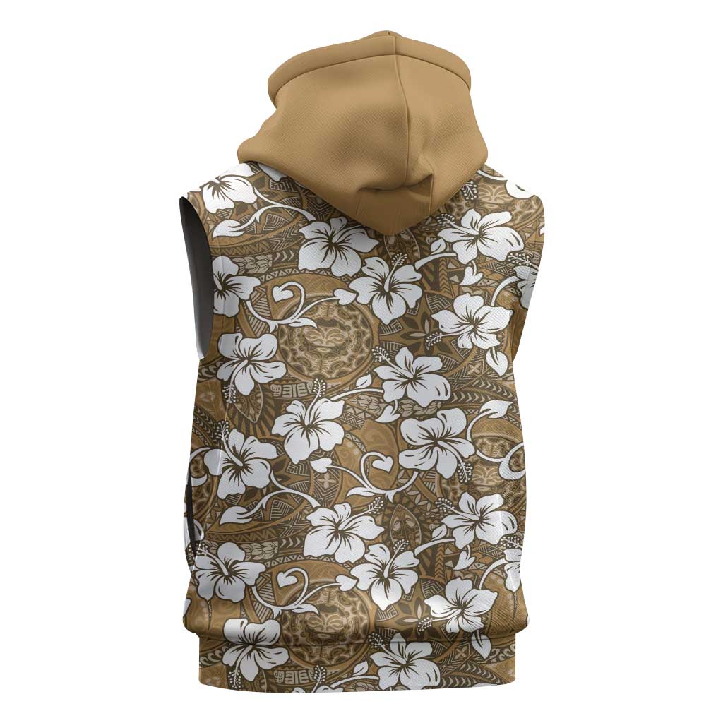 Kuvui Bula Fiji Sleeveless Zip Hoodie Fijian Tapa Seamless Hibiscus - Polynesian Pride