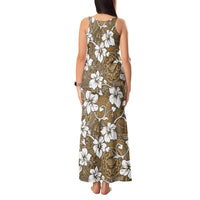Kuvui Bula Fiji Tank Maxi Dress Fijian Tapa Seamless Hibiscus - Polynesian Pride