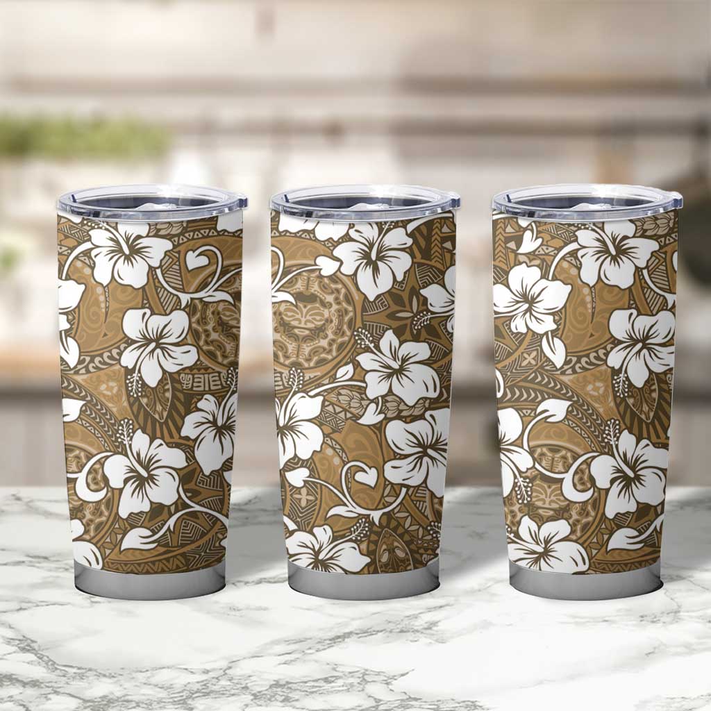 Kuvui Bula Fiji Tumbler Cup Fijian Tapa Seamless Hibiscus - Polynesian Pride