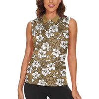 Kuvui Bula Fiji Women Sleeveless Polo Shirt Fijian Tapa Seamless Hibiscus LT14 - Polynesian Pride