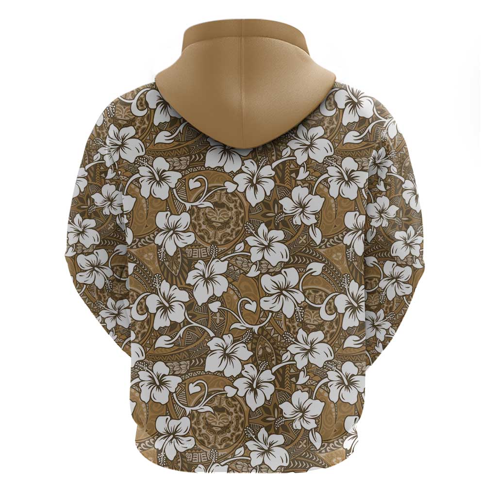 Kuvui Bula Fiji Zip Hoodie Fijian Tapa Seamless Hibiscus - Polynesian Pride