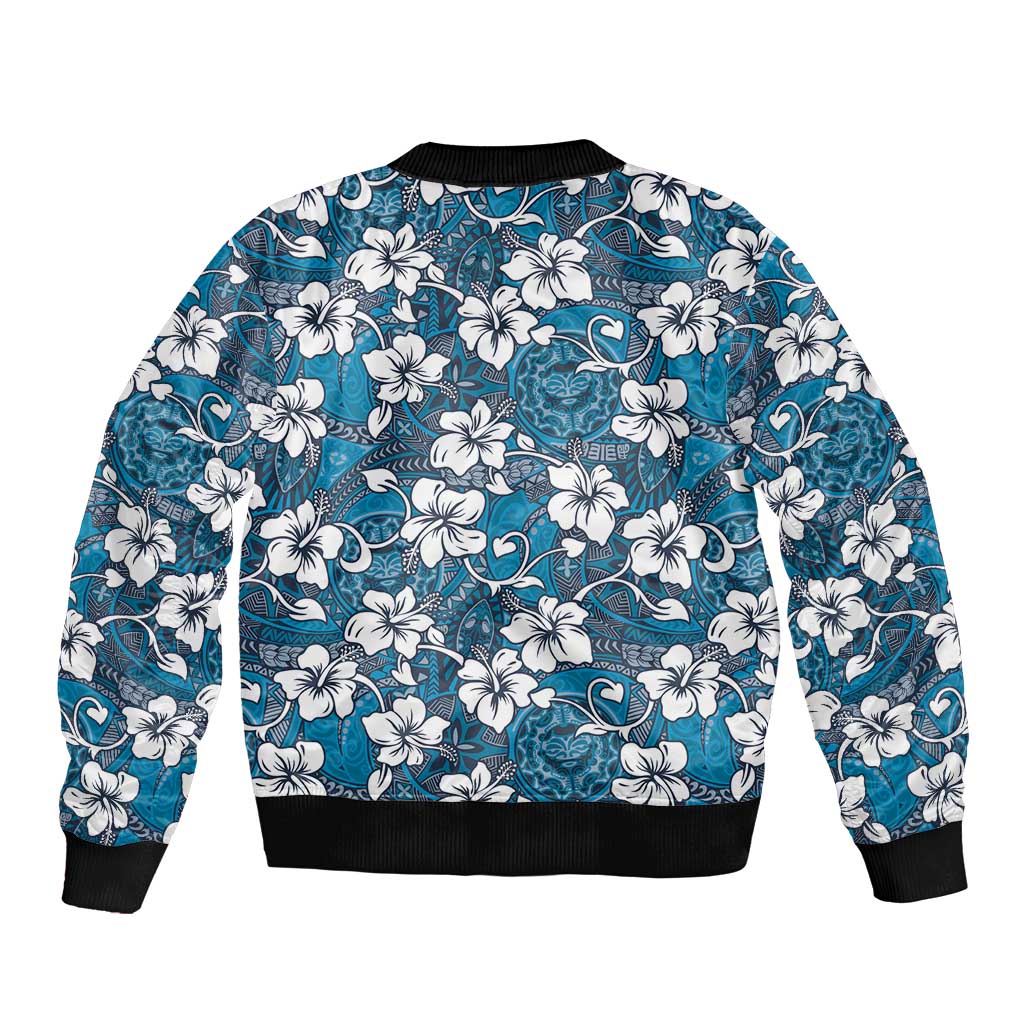 Karakarawa Bula Fiji Bomber Jacket Fijian Tapa Seamless Hibiscus - Polynesian Pride