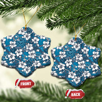 Karakarawa Bula Fiji Ceramic Ornament Fijian Tapa Seamless Hibiscus - Polynesian Pride