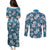 Karakarawa Bula Fiji Couples Matching Puletasi and Long Sleeve Button Shirt Fijian Tapa Seamless Hibiscus - Polynesian Pride