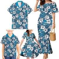 Karakarawa Bula Fiji Family Matching Mermaid Dress and Hawaiian Shirt Fijian Tapa Seamless Hibiscus LT14 - Polynesian Pride