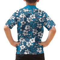 Karakarawa Bula Fiji Family Matching Off The Shoulder Long Sleeve Dress and Hawaiian Shirt Fijian Tapa Seamless Hibiscus LT14 - Polynesian Pride