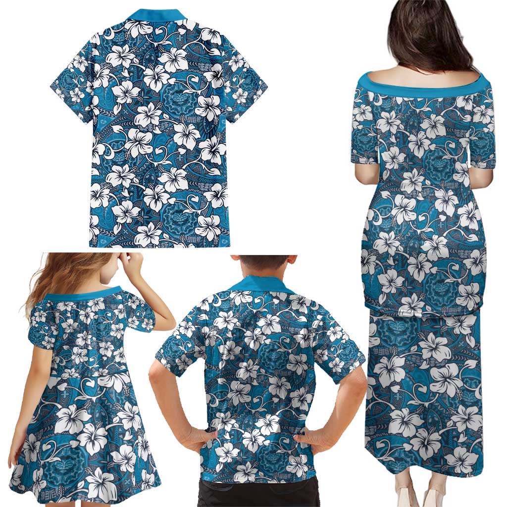 Karakarawa Bula Fiji Family Matching Puletasi and Hawaiian Shirt Fijian Tapa Seamless Hibiscus LT14 - Polynesian Pride