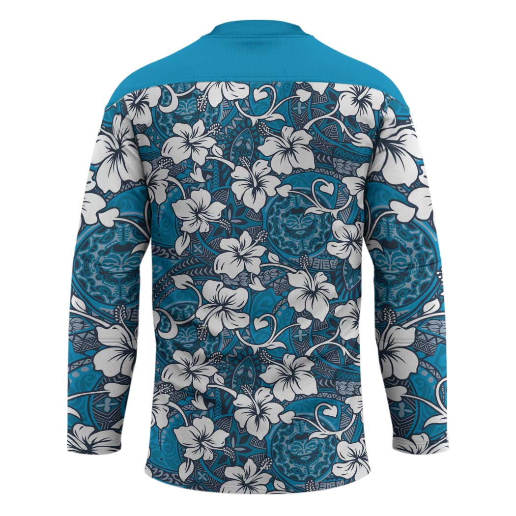 Karakarawa Bula Fiji Hockey Jersey Fijian Tapa Seamless Hibiscus - Polynesian Pride