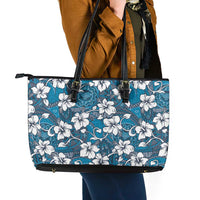 Karakarawa Bula Fiji Leather Tote Bag Fijian Tapa Seamless Hibiscus - Polynesian Pride