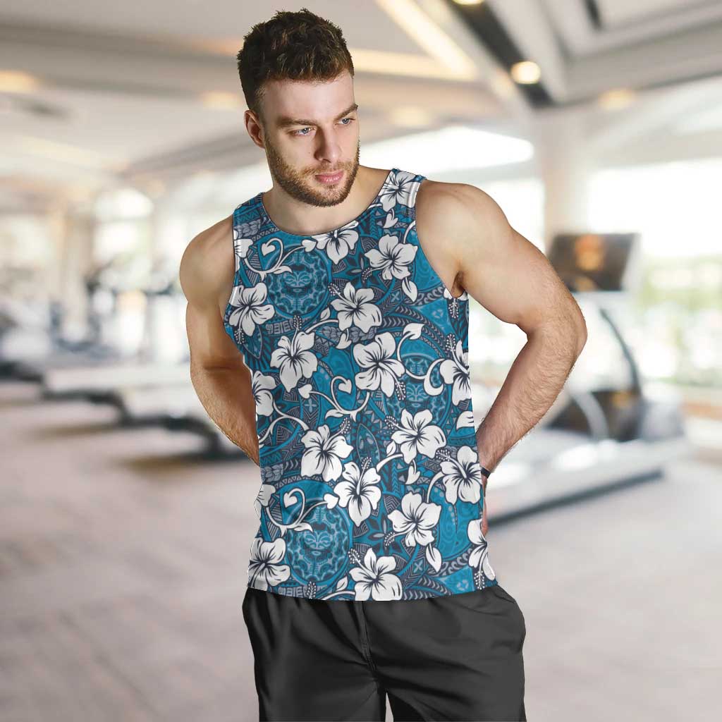 Karakarawa Bula Fiji Men Tank Top Fijian Tapa Seamless Hibiscus - Polynesian Pride