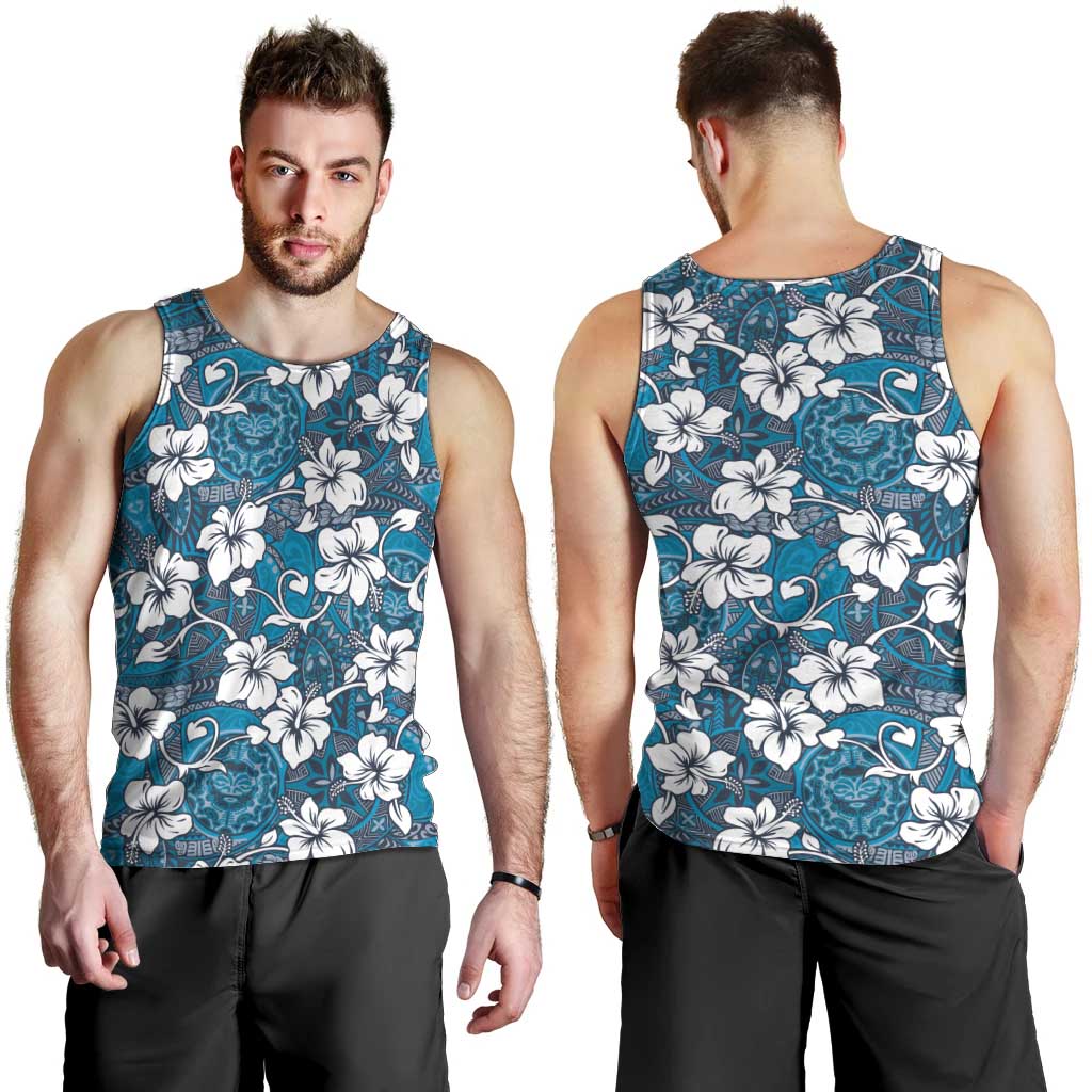 Karakarawa Bula Fiji Men Tank Top Fijian Tapa Seamless Hibiscus - Polynesian Pride