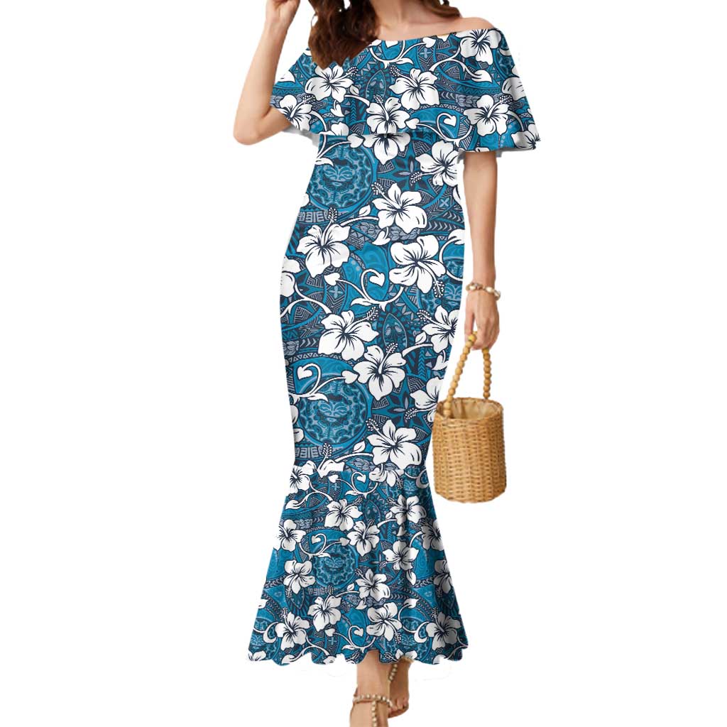 Karakarawa Bula Fiji Mermaid Dress Fijian Tapa Seamless Hibiscus - Polynesian Pride
