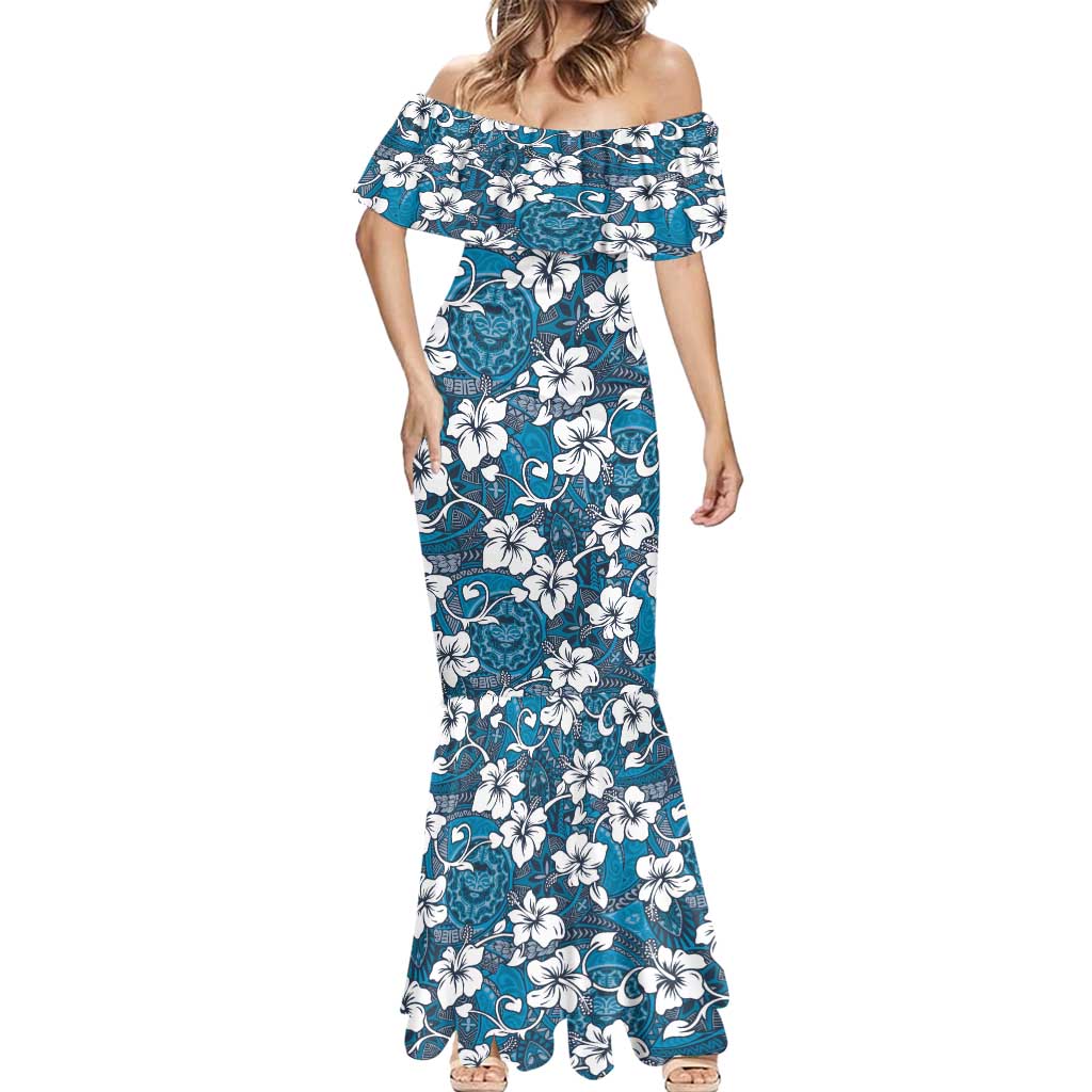 Karakarawa Bula Fiji Mermaid Dress Fijian Tapa Seamless Hibiscus - Polynesian Pride