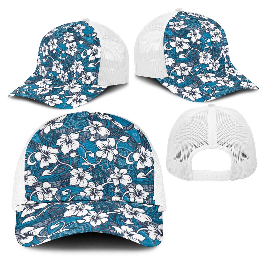 Karakarawa Bula Fiji Mesh Trucker Cap Fijian Tapa Seamless Hibiscus - Polynesian Pride