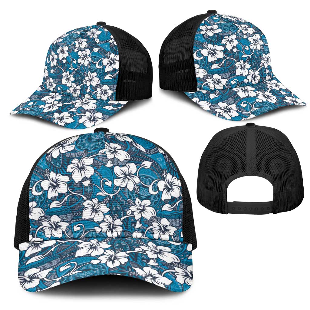 Karakarawa Bula Fiji Mesh Trucker Cap Fijian Tapa Seamless Hibiscus - Polynesian Pride