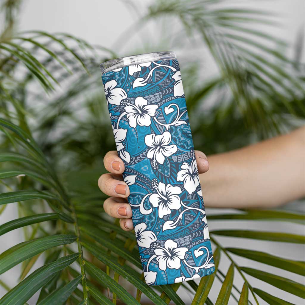 Karakarawa Bula Fiji Skinny Tumbler Fijian Tapa Seamless Hibiscus LT14 - Polynesian Pride