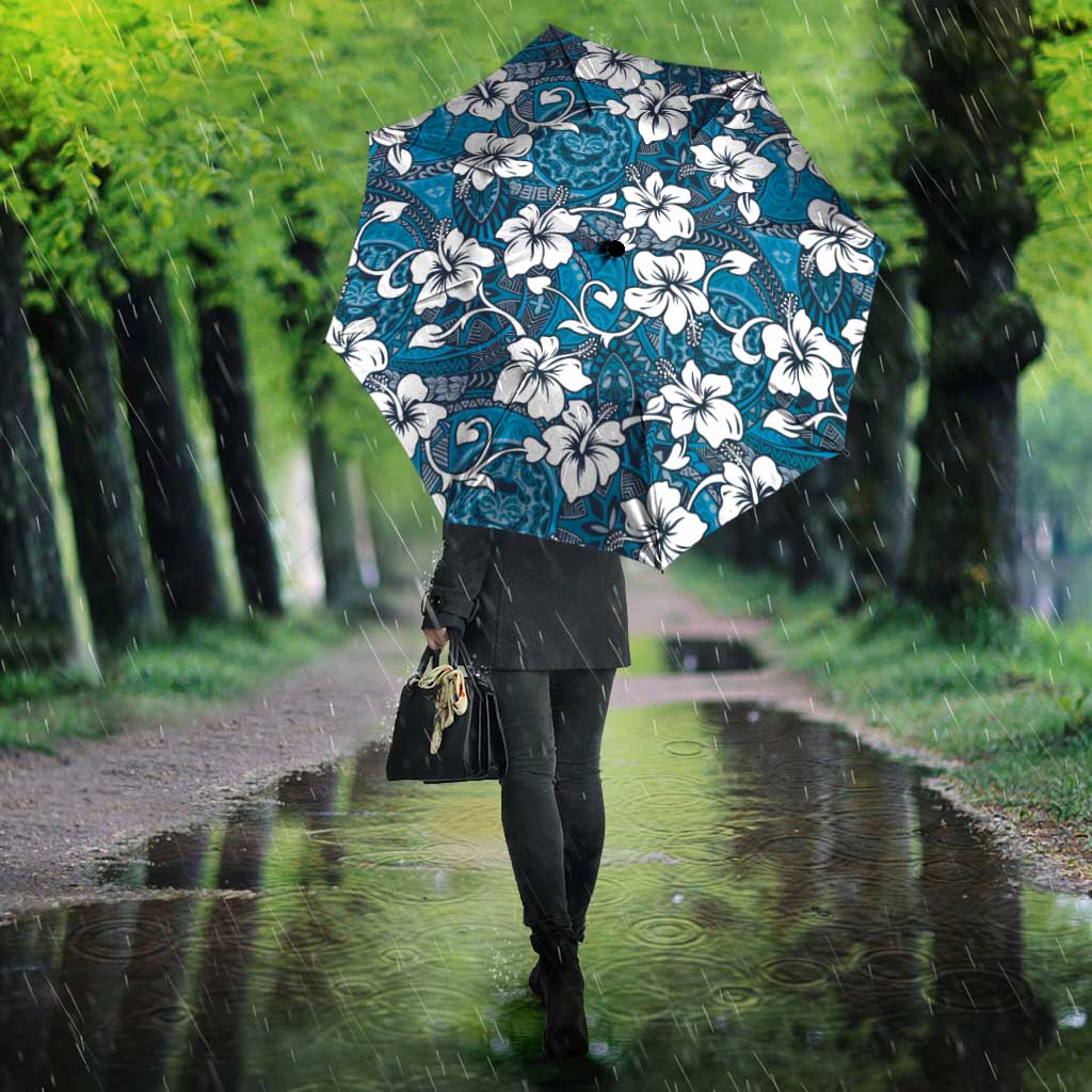 Karakarawa Bula Fiji Umbrella Fijian Tapa Seamless Hibiscus - Polynesian Pride