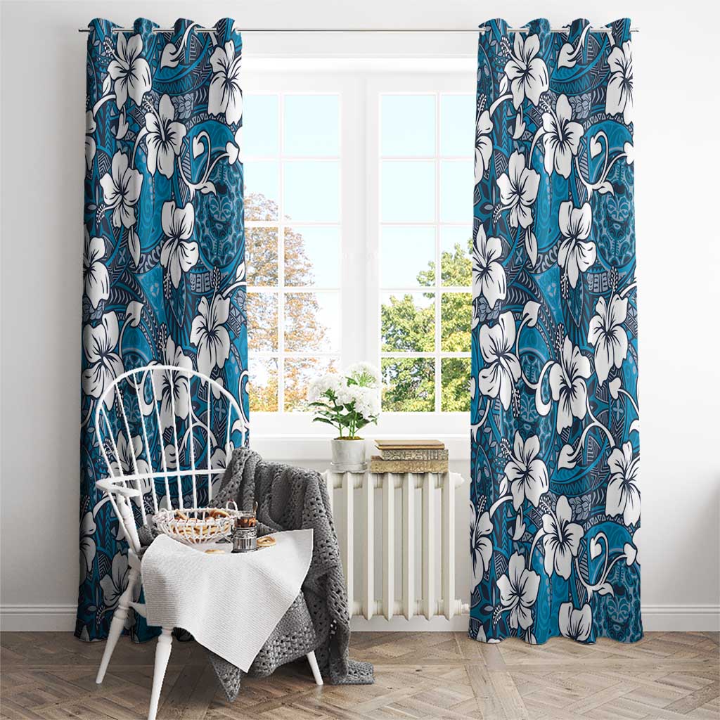 Karakarawa Bula Fiji Window Curtain Fijian Tapa Seamless Hibiscus - Polynesian Pride