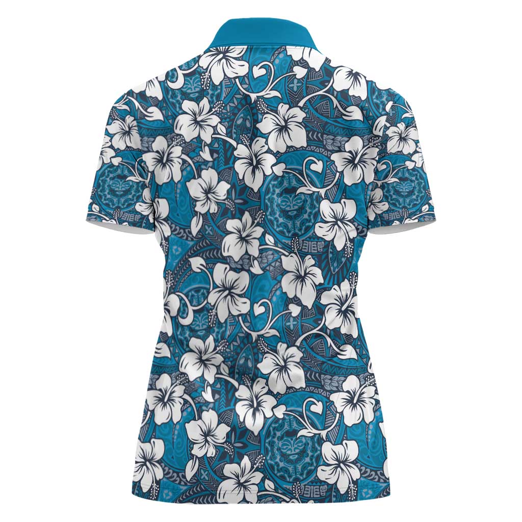 Karakarawa Bula Fiji Women Polo Shirt Fijian Tapa Seamless Hibiscus LT14 - Polynesian Pride