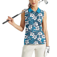 Karakarawa Bula Fiji Women Sleeveless Polo Shirt Fijian Tapa Seamless Hibiscus LT14 - Polynesian Pride