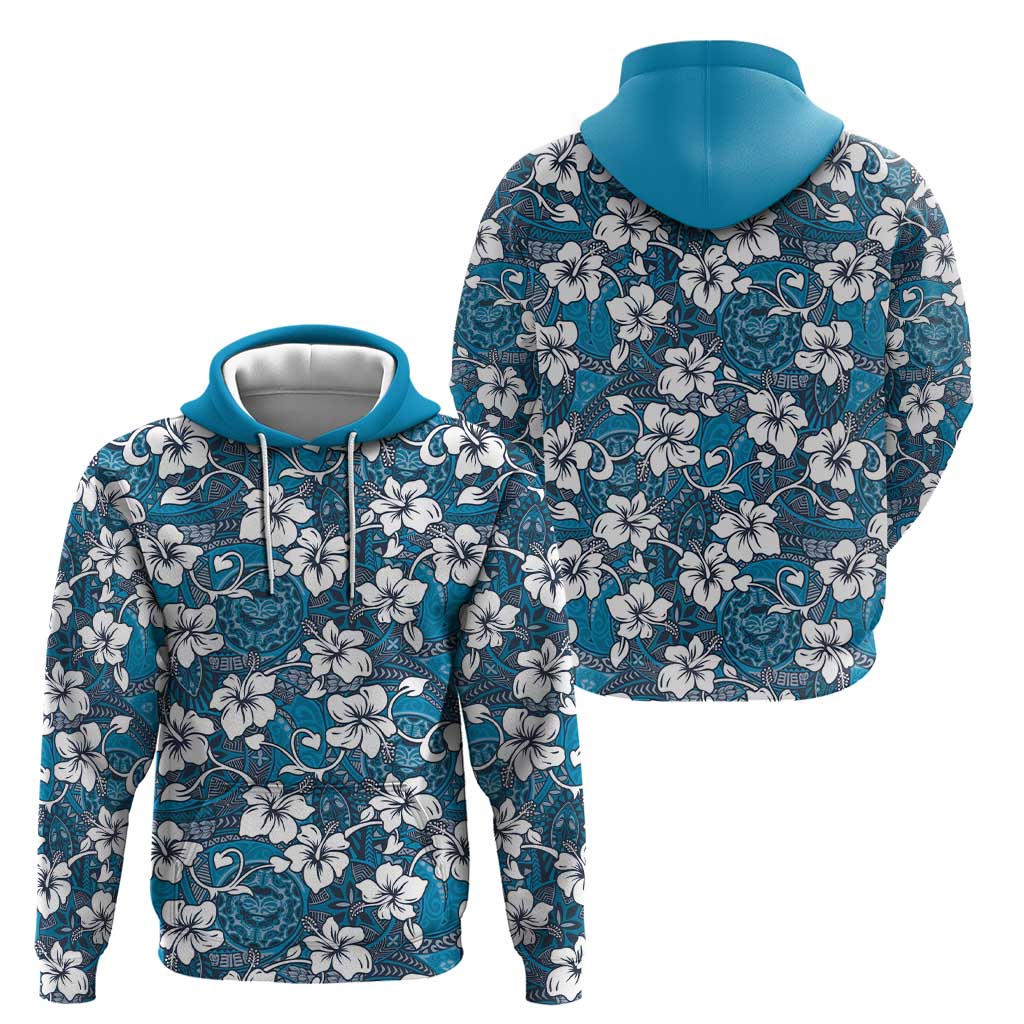 Karakarawa Bula Fiji Zip Hoodie Fijian Tapa Seamless Hibiscus - Polynesian Pride