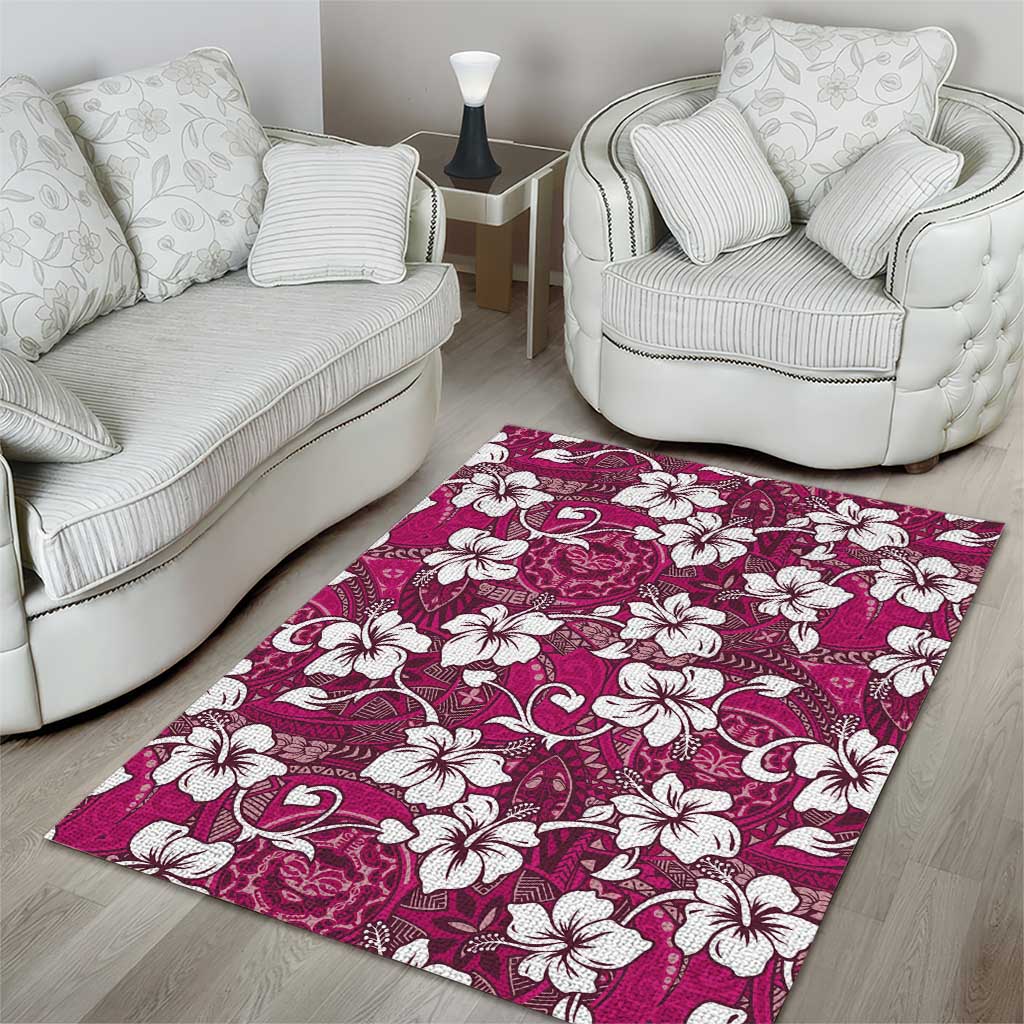 Piqi Bula Fiji Area Rug Fijian Tapa Seamless Hibiscus - Polynesian Pride
