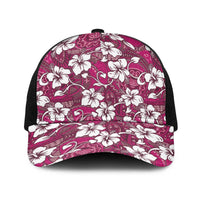 Piqi Bula Fiji Baseball Net Cap Fijian Tapa Seamless Hibiscus - Polynesian Pride