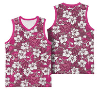Piqi Bula Fiji Basketball Jersey Fijian Tapa Seamless Hibiscus - Polynesian Pride