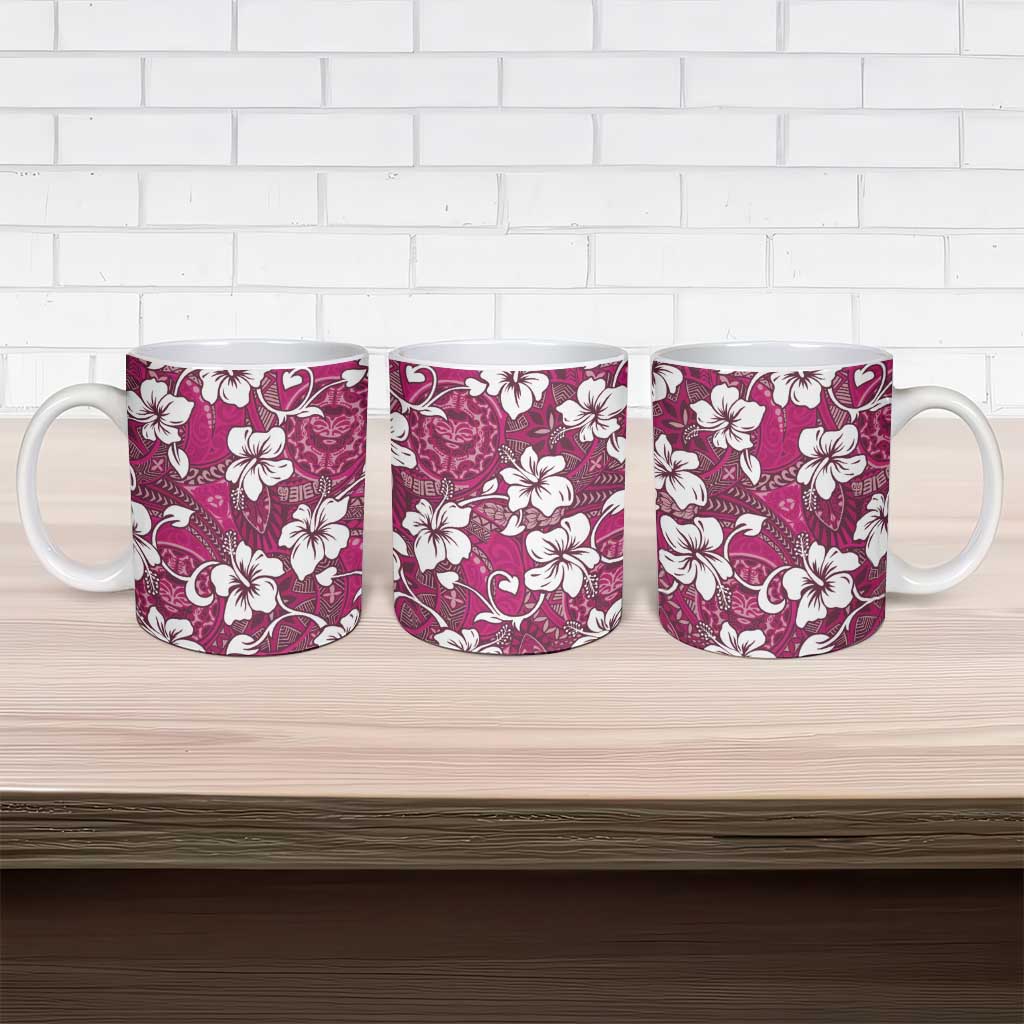 Piqi Bula Fiji Ceramic Mug Fijian Tapa Seamless Hibiscus - Polynesian Pride