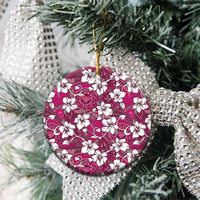 Piqi Bula Fiji Ceramic Ornament Fijian Tapa Seamless Hibiscus - Polynesian Pride