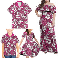 Piqi Bula Fiji Family Matching Off Shoulder Maxi Dress and Hawaiian Shirt Fijian Tapa Seamless Hibiscus LT14 - Polynesian Pride