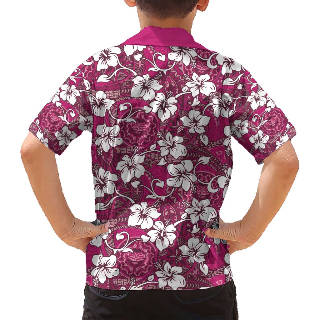 Piqi Bula Fiji Family Matching Short Sleeve Bodycon Dress and Hawaiian Shirt Fijian Tapa Seamless Hibiscus LT14 - Polynesian Pride