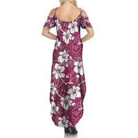 Piqi Bula Fiji Family Matching Summer Maxi Dress and Hawaiian Shirt Fijian Tapa Seamless Hibiscus LT14 - Polynesian Pride