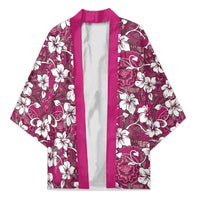 Piqi Bula Fiji Kimono Fijian Tapa Seamless Hibiscus LT14 Unisex Pink - Polynesian Pride