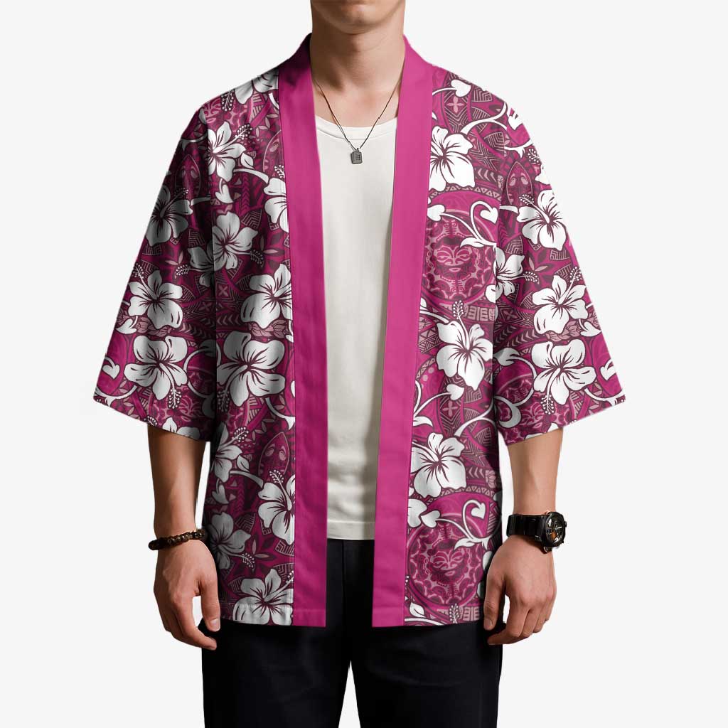 Piqi Bula Fiji Kimono Fijian Tapa Seamless Hibiscus LT14 - Polynesian Pride