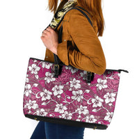 Piqi Bula Fiji Leather Tote Bag Fijian Tapa Seamless Hibiscus - Polynesian Pride