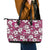 Piqi Bula Fiji Leather Tote Bag Fijian Tapa Seamless Hibiscus - Polynesian Pride