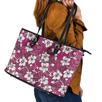 Piqi Bula Fiji Leather Tote Bag Fijian Tapa Seamless Hibiscus - Polynesian Pride